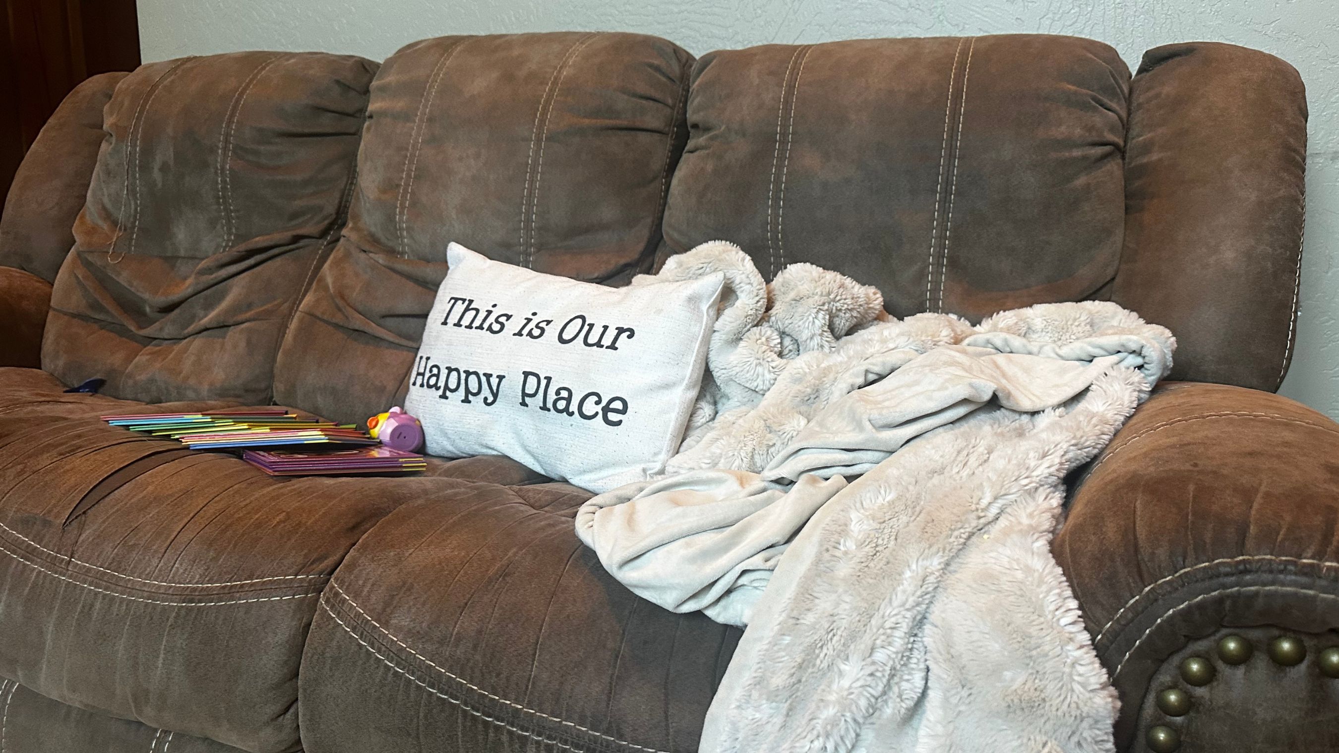 quiet morning at home deleting social media mom life moment
